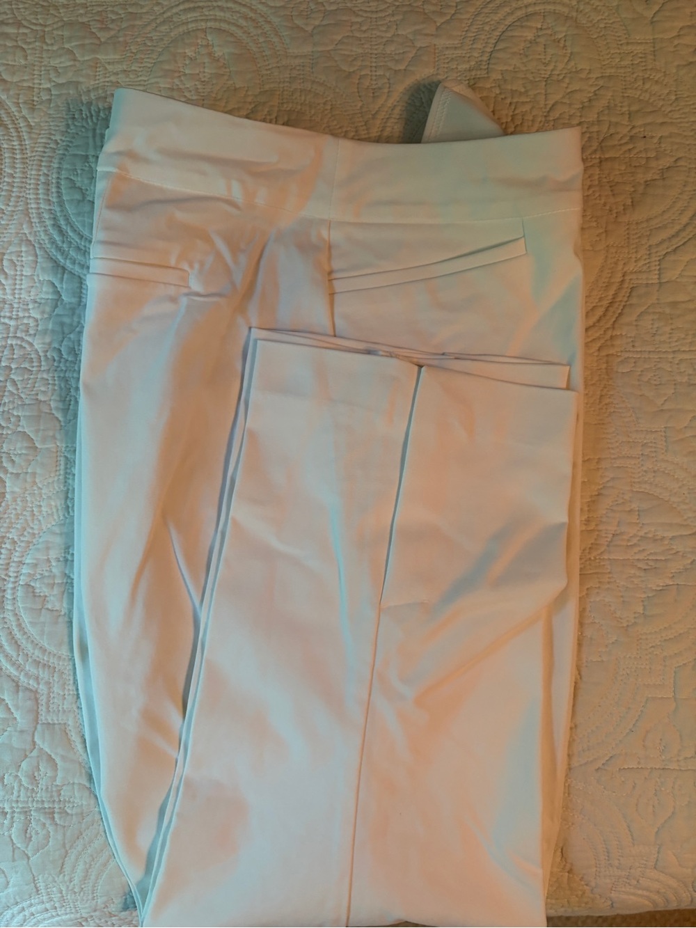 Chico’s white capri with slit side.  Size 3.  Never worn
